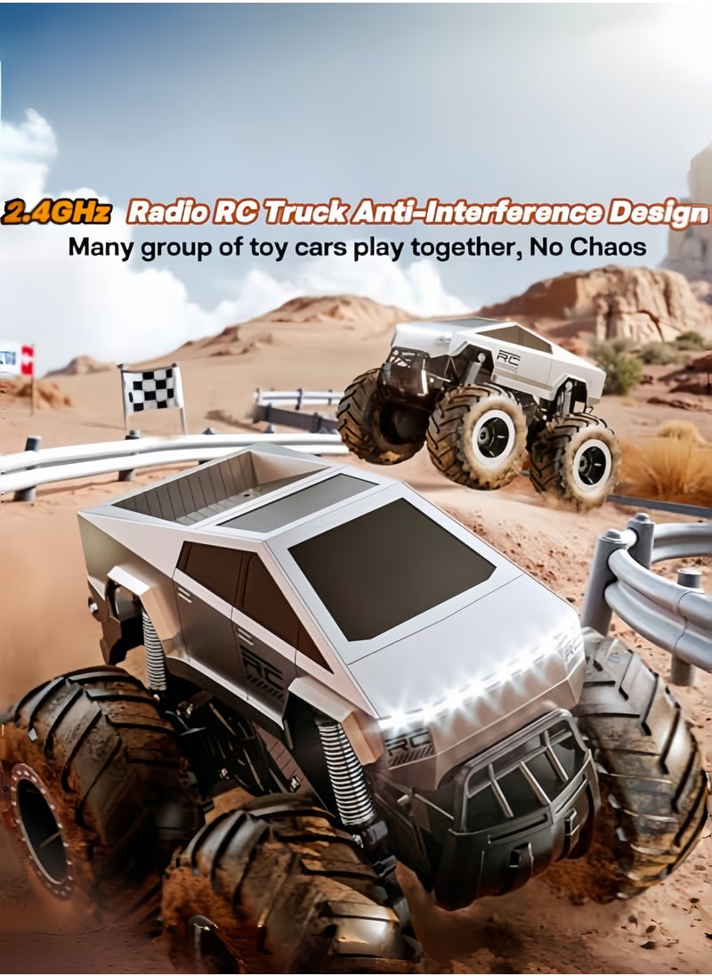 nihao - 1:16 Scale Remote Control Car Off-Road Pick-up Truck, 4WD Waterproof RC Cars Hobby 2.4GHz Kids Toys for All Terrain, Monster RC Truck Car Toys Vehicles Kids Gifts for Boys/Girls Ages 8+ (RC car*1, remote control*1, USB charging cable*1, batteries*2, English instruction manual*1) - Image 1