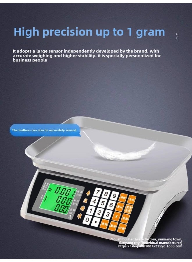 Electronic Scale Commercial Small Platform Scale 10kg30kg Weighing Electronic Scale Household Kitchen Baking Special Scale Wholesale-Model:[three-purpose Dry Storage] 30kg Lcd Concave Disc, Indoor And Outdoor Use "long-lasting Battery Life" - Image 3