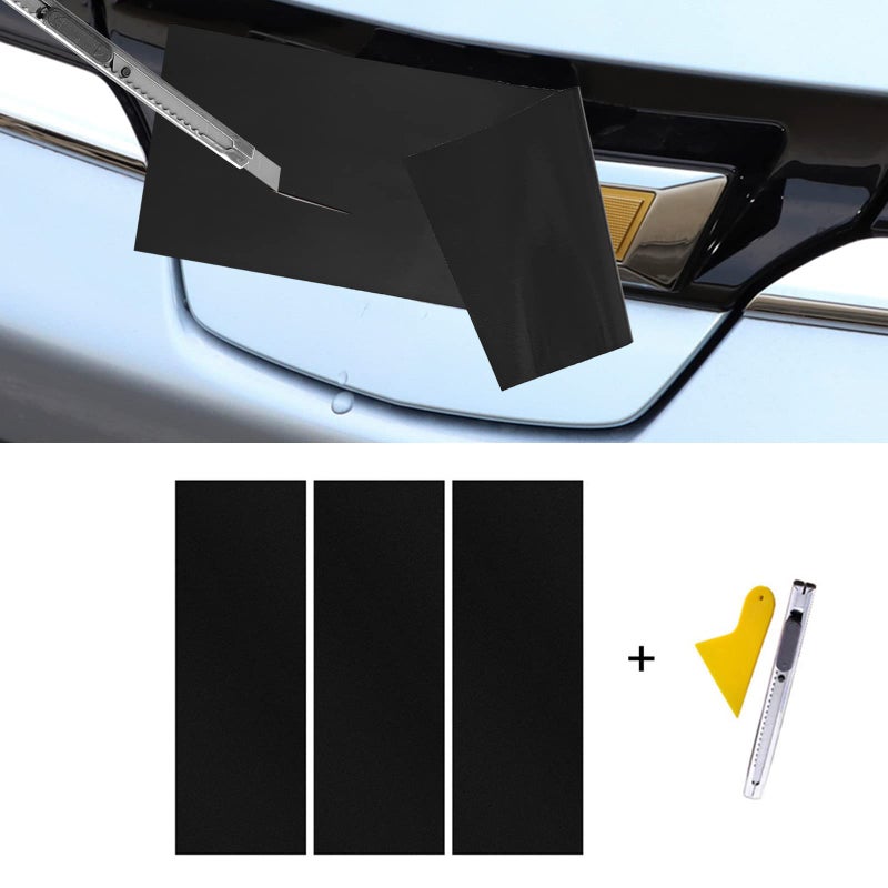 LANZMYAN Compatible with Bowtie Logo Wrap Stickers Cut-Your-Own Emblem Overlay DIY Decals for Chevy 3PCS Matte Black Vinyl - Image 2