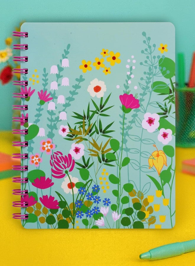 DOODLE B5 Hardbound Spiral Notebook Diary | 160 Undated Ruled Pages | 80 gsm Acid Free Paper | Open Flat To Write Comfortably (Floral Pop) - Image 3