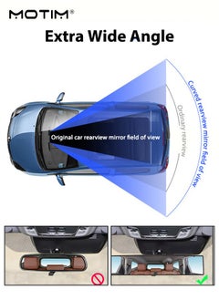 Motim Car Rear View Mirror Car Vanity Mirror, 11.22 Inch Panoramic Convex Interior Clip-on Wide Angle Mirror to Reduce Blind Spot Effectively for Car SUV Trucks  - Image 5