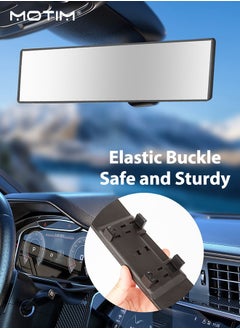 Motim Car Rear View Mirror Car Vanity Mirror, 11.22 Inch Panoramic Convex Interior Clip-on Wide Angle Mirror to Reduce Blind Spot Effectively for Car SUV Trucks  - Image 3