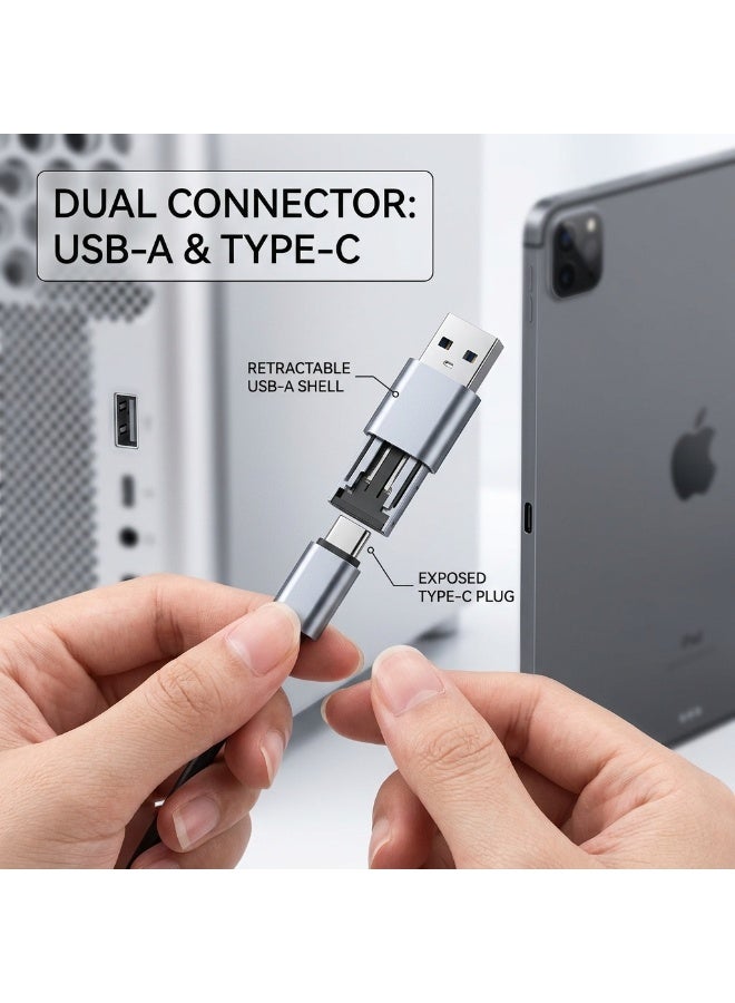 Dual Head 7 in 1 USB C Hub Multiport Adapter, USB3.0 + 4 USB2.0 + USB-C PD Charging Port, Portable Laptop Docking Station for Type-C & USB-A Laptops - Image 5