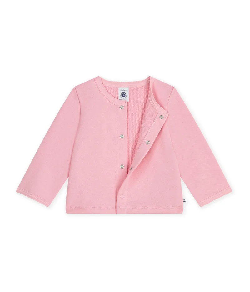 بيتي باتو Babies' Plain Cotton Cardigan With A Heart Badge