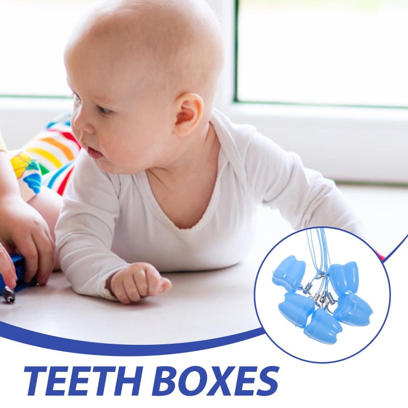 Blue Tooth Keepsake Organizer 5pcs With Rope For Boys Memorial Box - Image 4