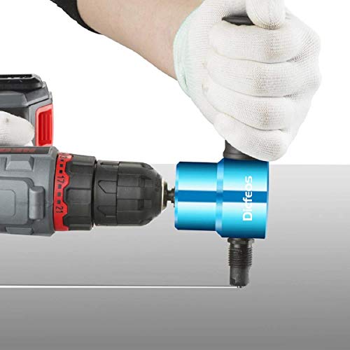 Dicfeos Double Head Metal Sheet Nibbler Cutter with Circle Cutting Accessories, Drill Attachment with Wrench and Parts, Maximum 14 Gauge Steel - Image 2