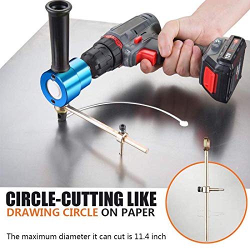 Dicfeos Double Head Metal Sheet Nibbler Cutter with Circle Cutting Accessories, Drill Attachment with Wrench and Parts, Maximum 14 Gauge Steel - Image 5