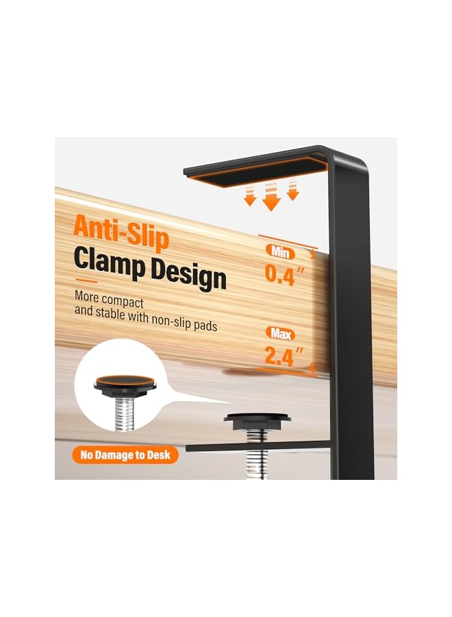 promass Under Desk Cable Management Tray No Drill, Upgraded Clamp Cable Management Box, Computer Cord Organizer for Desk, Desk Wire Management for Office, Home -No Damage to Desk (Black) - Image 2