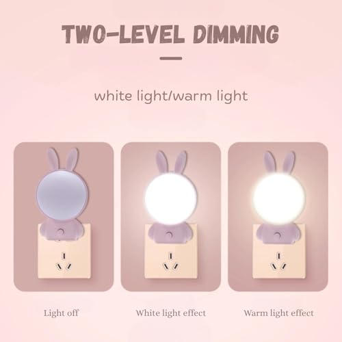 ascension Cartoon Rabbit Shape Night Lamp LED Plugin Lamp for Kids Room with Warm Cool Light Energy Saving Portable Wall Night Light Decor Item for Bedroom Gift Birthday Home Office Decor (Assorted) - Image 2
