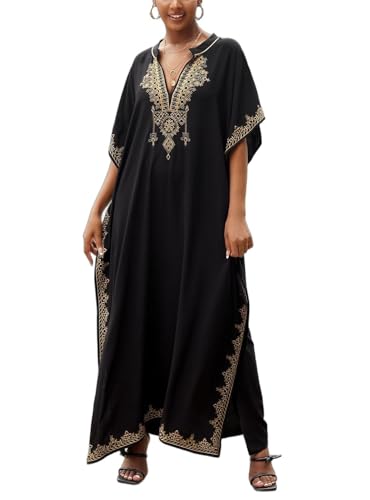 IMAGEKOPE Kaftan Dresses for Women Swimsuit Coverup Plus Size Beach Caftan Cover Ups for Swimwear Embroidery - Image 1