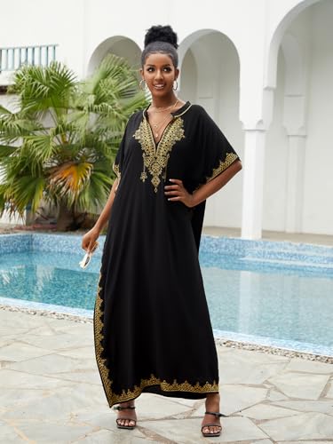 IMAGEKOPE Kaftan Dresses for Women Swimsuit Coverup Plus Size Beach Caftan Cover Ups for Swimwear Embroidery - Image 2