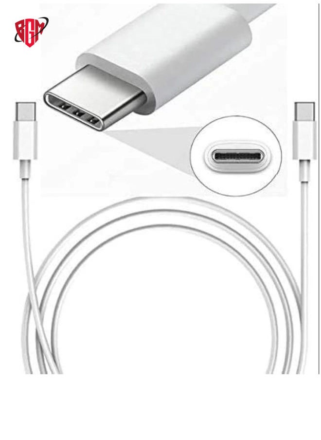 BGM - 45W Samsung Super Fast Charging Adaptive UK Wall Plug and Type C to Type C Data Sync Cable/Lead For Samsung Galaxy Note 10,10+ Plus 5,10,S10,S10+,S10e,S9,S9, all Type C Devices-White - Image 1