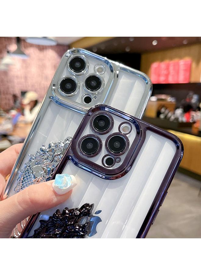 Zaboon Case For iPhone 13 Electroplated Carp Leaping Dragon Gate Pattern TPU Phone Case - Image 3