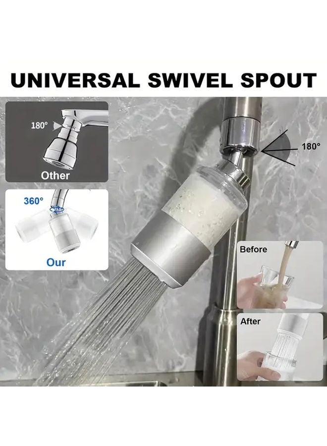 مرشح مياه لصنبور الحوض مع مهوية - دوار 360 درجة - وظيفة مزدوجة - وضع الرش - مع 9 مرشحات - Image 3