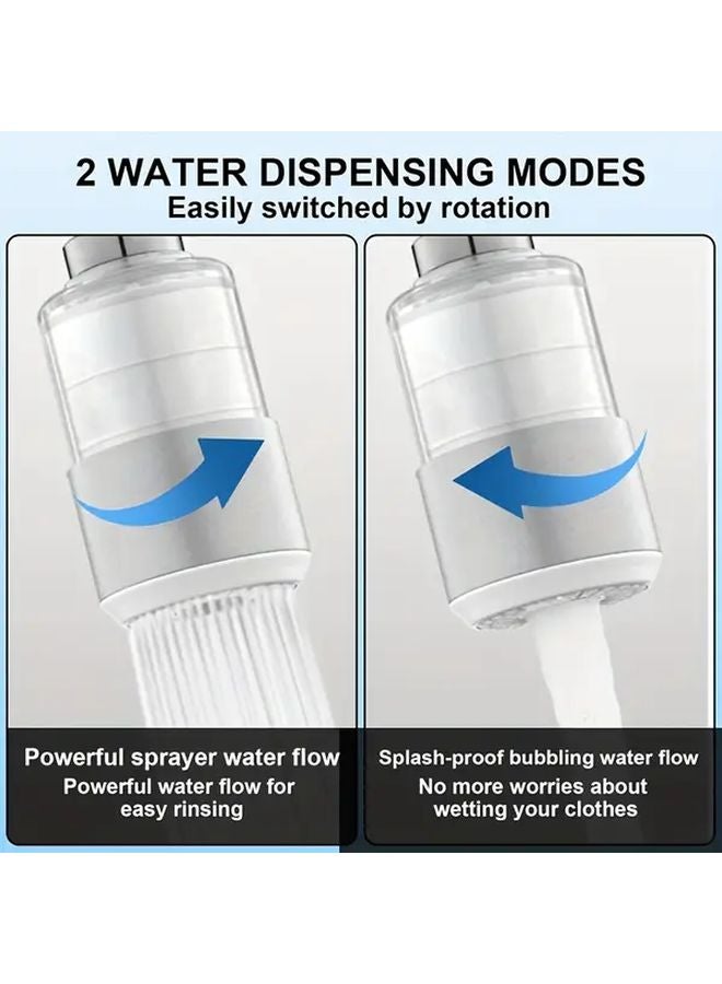 مرشح مياه لصنبور الحوض مع مهوية - دوار 360 درجة - وظيفة مزدوجة - وضع الرش - مع 9 مرشحات - Image 5