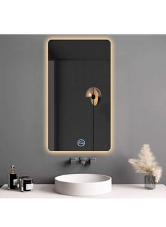 Wall Mounted Lighted Makeup Mirror 50*110cm Vanity Mirror Bathroom Mirror with LED Lights Shaving Light up Mirror for Dressing Room & Bedroom Tabletop