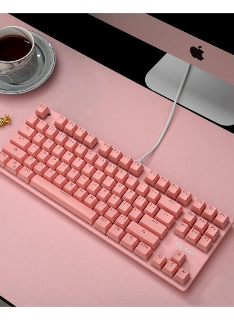BAJEAL Portable Oem pink Mechanical Keyboard 87 Keys Keyboard Gaming Colorful RGB Backlight Mechanical Keyboard for Game Laptop PC - Image 4