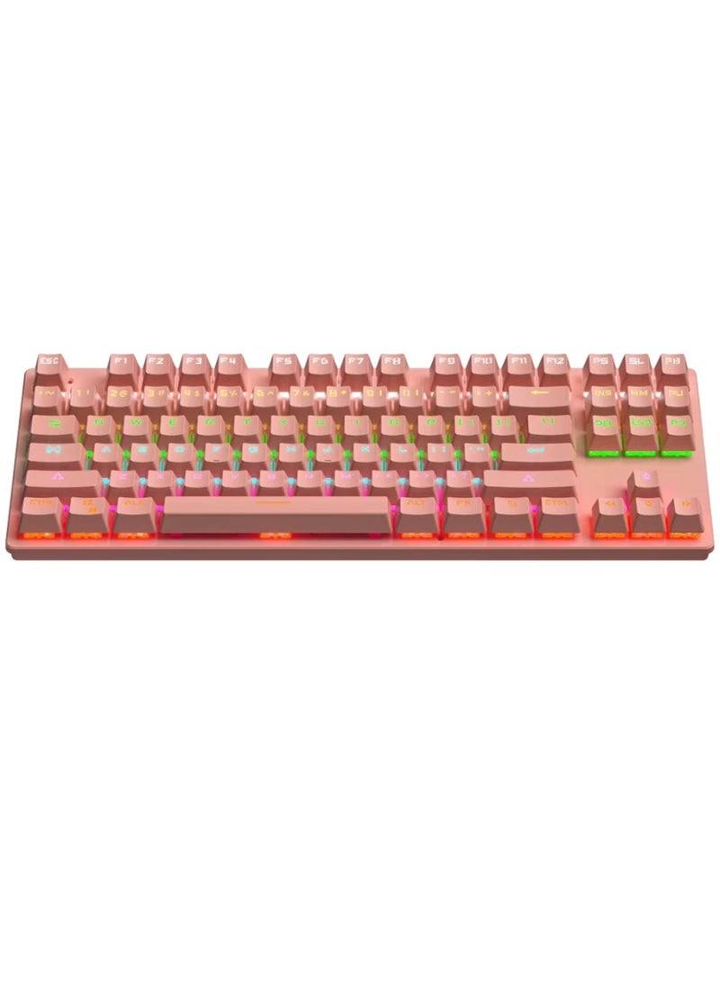 BAJEAL Portable Oem pink Mechanical Keyboard 87 Keys Keyboard Gaming Colorful RGB Backlight Mechanical Keyboard for Game Laptop PC - Image 5