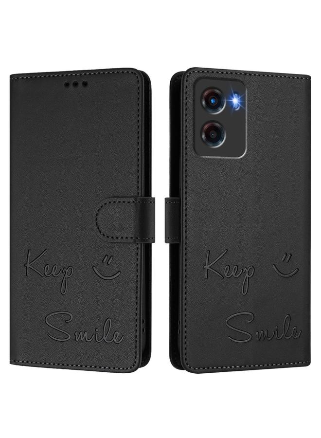 S-TOP Case For Motorola Moto G05 Smile Embossing RFID Leather Phone Case - Image 3