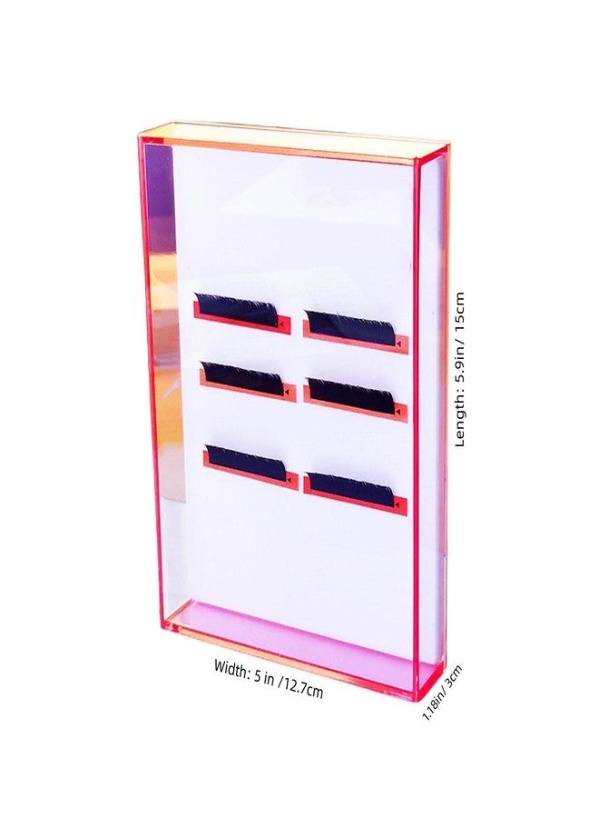 LIXIMMAZN Eyelash Grafting Pallet with Cover, Dust-proof Acrylic Lash Tile holder, Dazzling Eyelash Extensions Storage Gasket Pads with Suction for Tweezers (Transparent Pink L) - Image 2