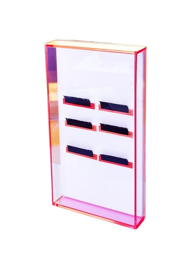 LIXIMMAZN Eyelash Grafting Pallet with Cover, Dust-proof Acrylic Lash Tile holder, Dazzling Eyelash Extensions Storage Gasket Pads with Suction for Tweezers (Transparent Pink L) - Image 1