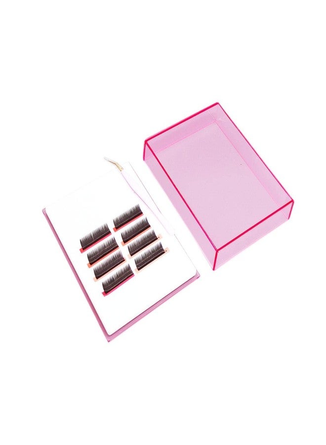 LIXIMMAZN Eyelash Grafting Pallet with Cover, Dust-proof Acrylic Lash Tile holder, Dazzling Eyelash Extensions Storage Gasket Pads with Suction for Tweezers (Transparent Pink L) - Image 3