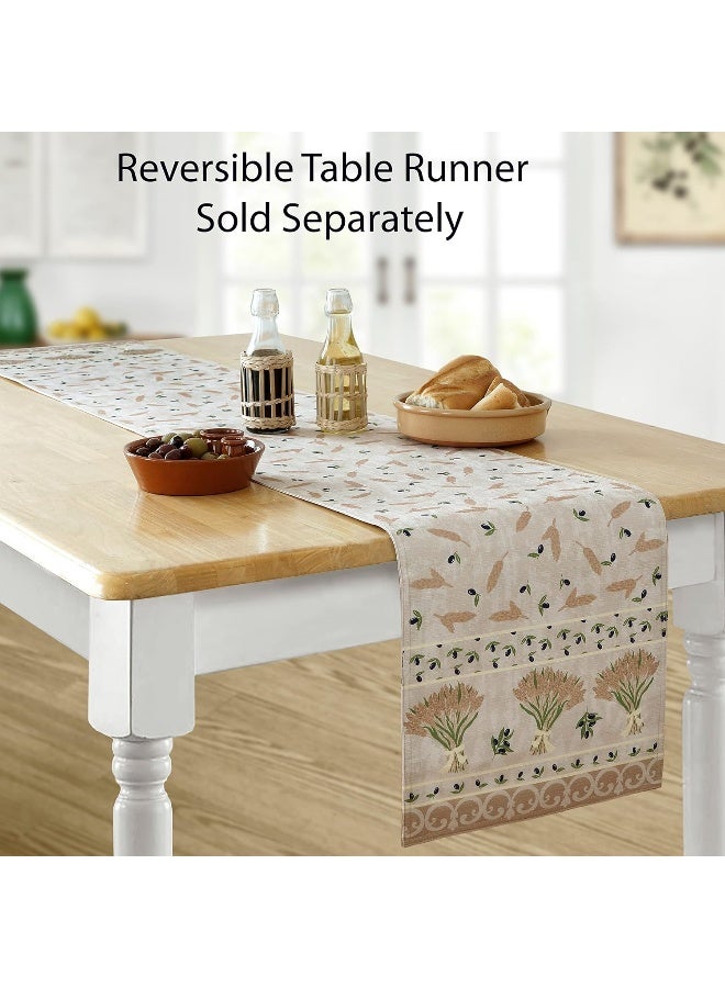 Home Bargains Plus Home Bargains Plus Rectangle Fabric Placemats, Set of 4 Placemats, Wheat and Olives Print, Indoor Outdoor Stain and  - Image 5