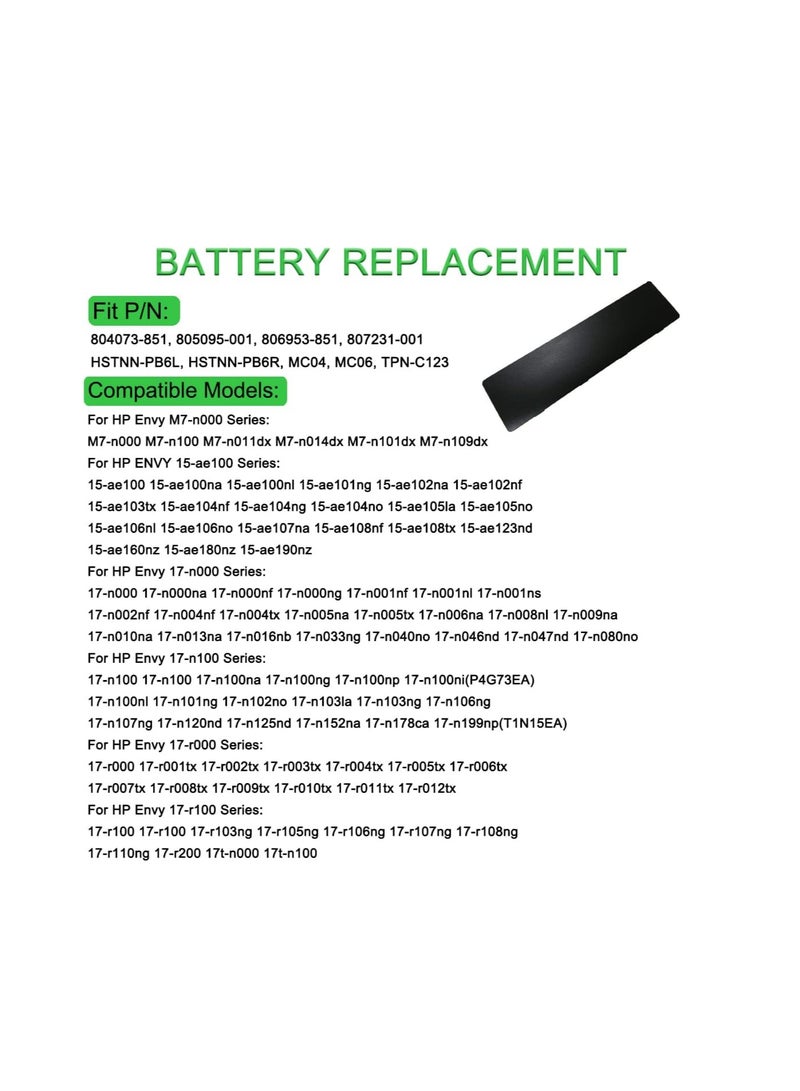 Terabyte 14.8V 41Wh MC04 Battery for HP Envy 17-n000 m7-n109dx m7-n011dx 17-r 15-ae100 - Image 3