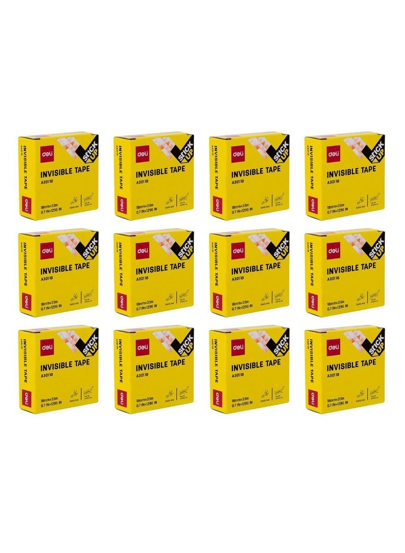 Deli 12-Piece Invisble Magic Tape 18mm Width - Image 1