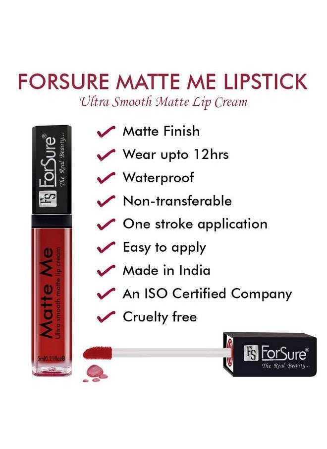 FORSURE - Matte Me Liquid Lipstick Non Transferable (Pack Of 3) (Rich Pink Nude Matte Red) - Image 1