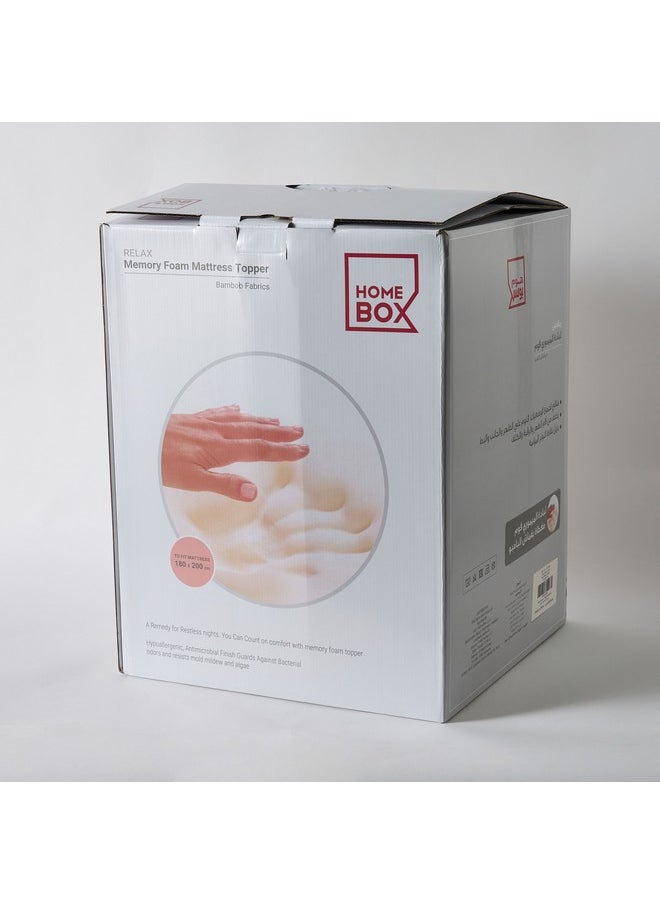Home Box - Relax Memory Foam King Mattress Topper 200 x 4 x 180 cm - Image 1