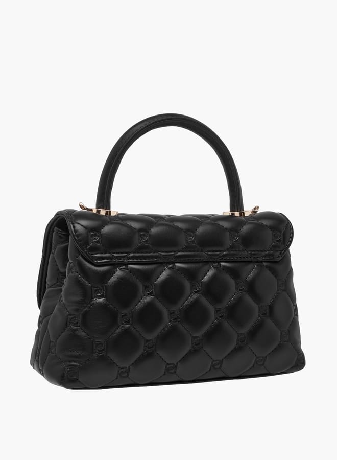 Paprika Women's Quilted Satchel Bag with Detachable Strap and Flap Closure  - Image 3