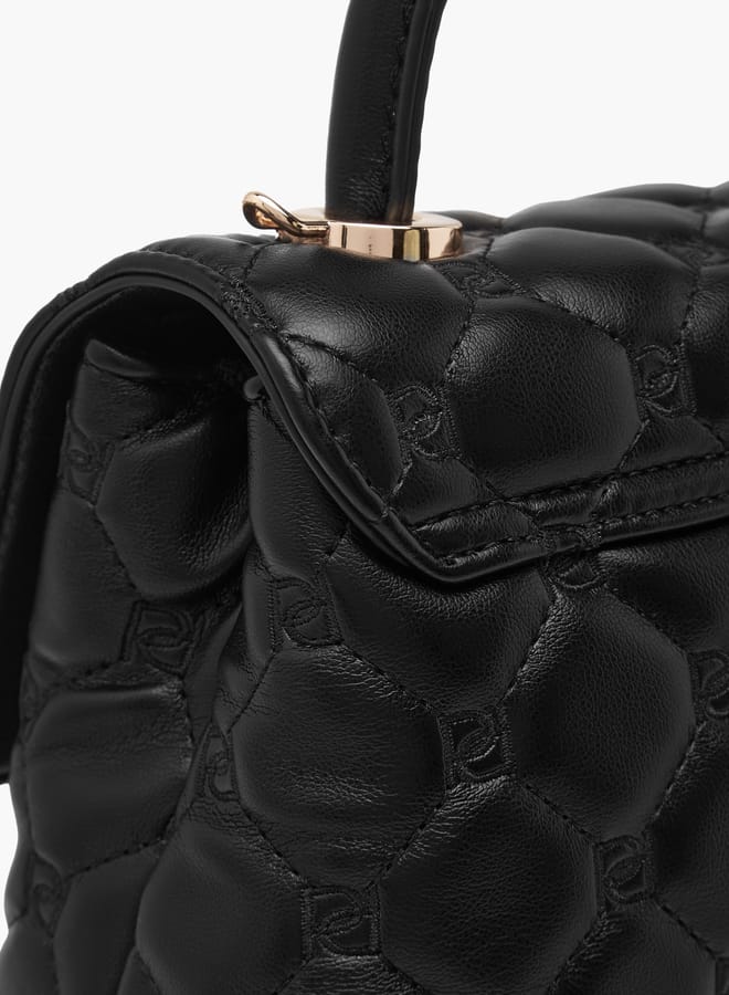 Paprika Women's Quilted Satchel Bag with Detachable Strap and Flap Closure  - Image 5