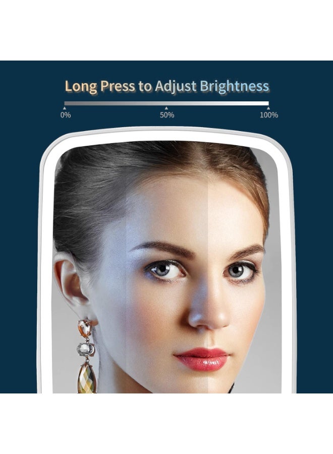 ARABIQO 8x6 Inch Lighted Vanity Mirror, 3-Color Dimmable LED Makeup Mirror with Touch Control, Portable Folding Cosmetic Mirror for Tabletop, Travel & Bedroom Beauty Mirror - Image 2