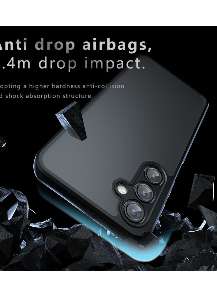 Case Cover Shockproof Hard PC Back Soft TPU Frame Matte Black Slim Protective Cover Compatible with  Samsung Galaxy A16 ( Black) - Image 2