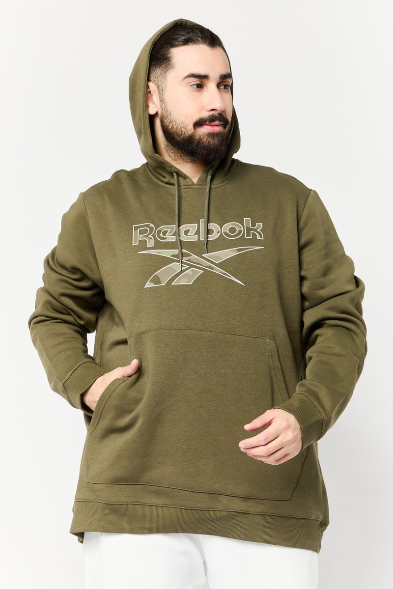Reebok Men Sportswear Fit Long Sleeve Outdoor Sweatshirt, Olive - Image 1
