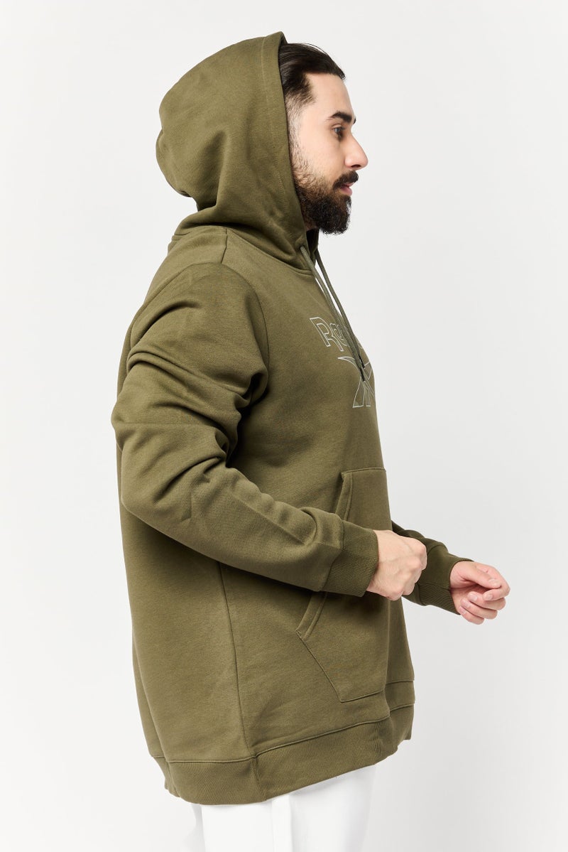 Reebok Men Sportswear Fit Long Sleeve Outdoor Sweatshirt, Olive - Image 2