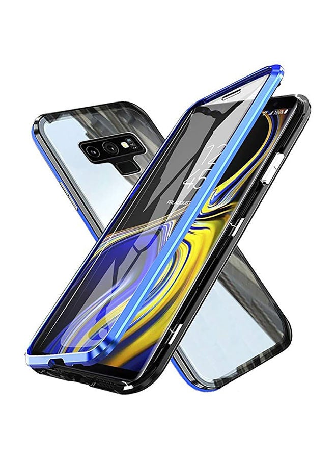 Loquat 360 Full Protection Front And Back Magnetic Tempered Glass Case Cover For Samsung Note 9 Clear/Blue