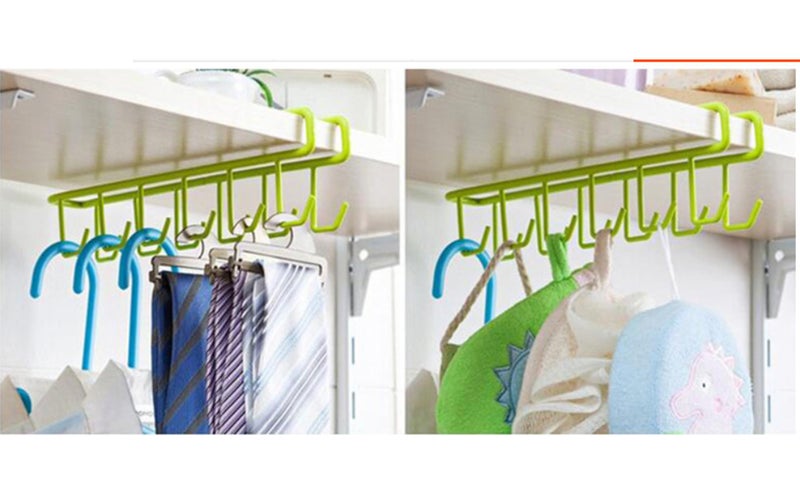 MosQuick® 2 Pcs(24 Hooks) Kitchen Organizer Multipurpose Crockery Organizer for Kitchen with Cup Holder, Kitchen Organizer Items and Storage, Kitchen Rack with Hanger Hooks hooks for kitchen -Mixclr - Image 3