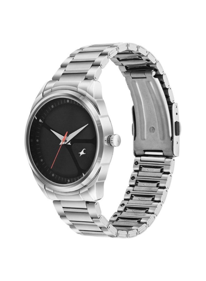 fastrack Men’s Analog Watch 3273SM02 – Black Dial, Black Stainless Steel Strap, Quartz Movement - Image 3