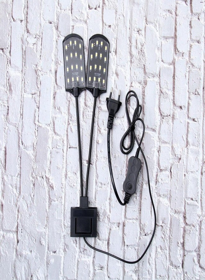 مصباح حوض السمك KickAt LED مزدوج بمنفذ USB | تصميم مرن على شكل حرف Y | إضاءة ساطعة موفرة للطاقة لأحواض الأسماك والنباتات والكائنات المائية (أسود) - Image 1