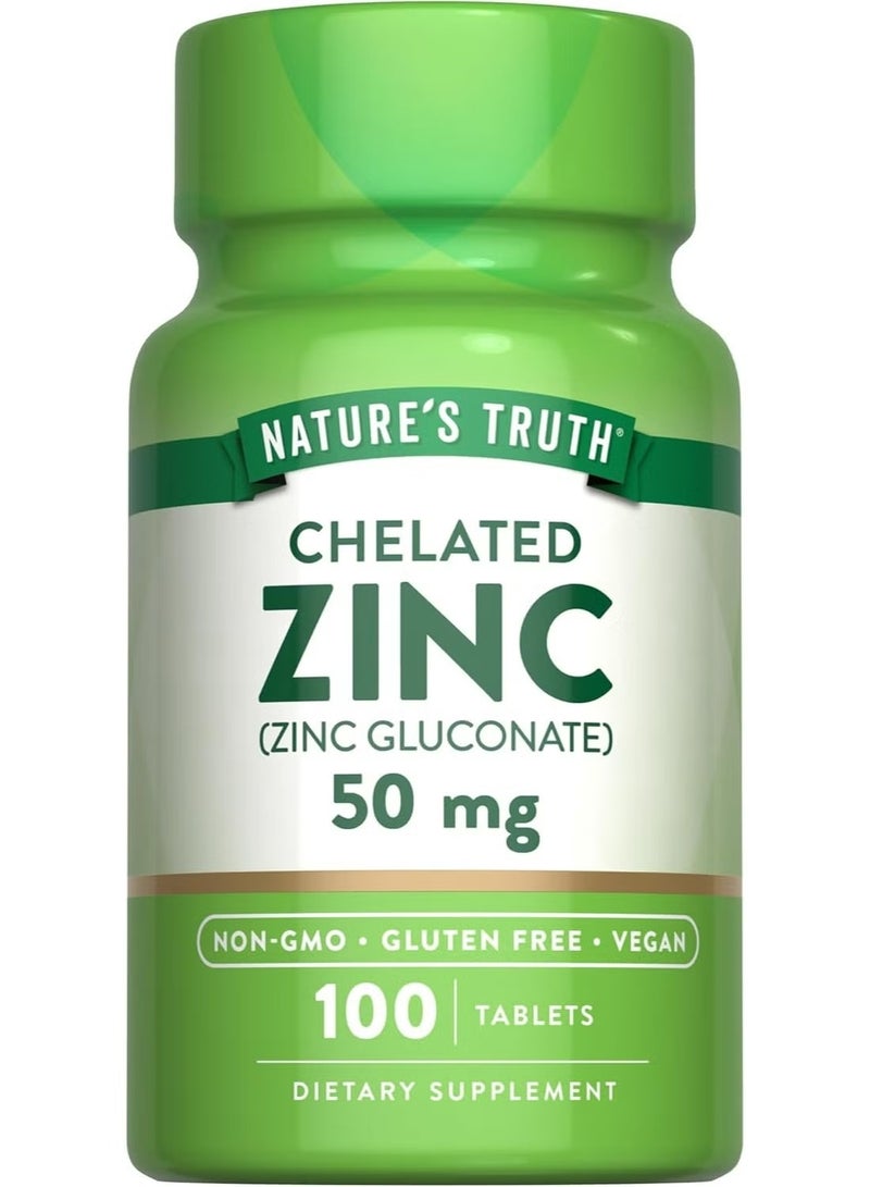 natures truth Nature's Truth Zinc 50mg – 100 Tablets - Image 1