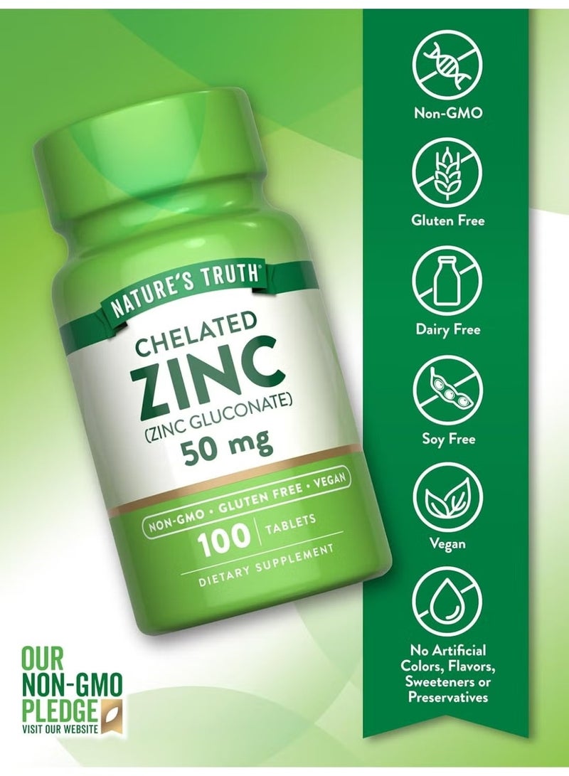natures truth Nature's Truth Zinc 50mg – 100 Tablets - Image 2
