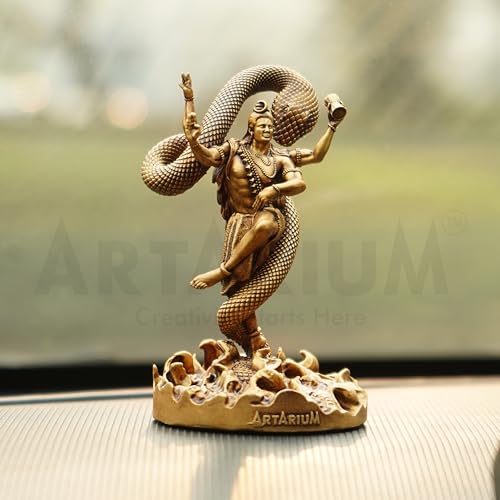 Artarium Car Dashboard Resin Mystical Shiva Idol Home Decor Item Shiva Murti Statue for Gift (Antique, 3.93-Inch) - Image 2