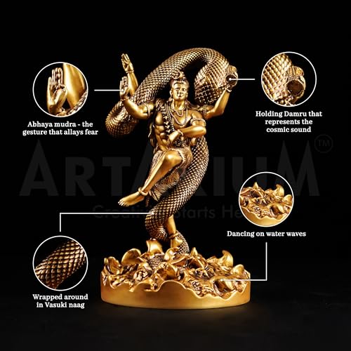 Artarium Car Dashboard Resin Mystical Shiva Idol Home Decor Item Shiva Murti Statue for Gift (Antique, 3.93-Inch) - Image 5