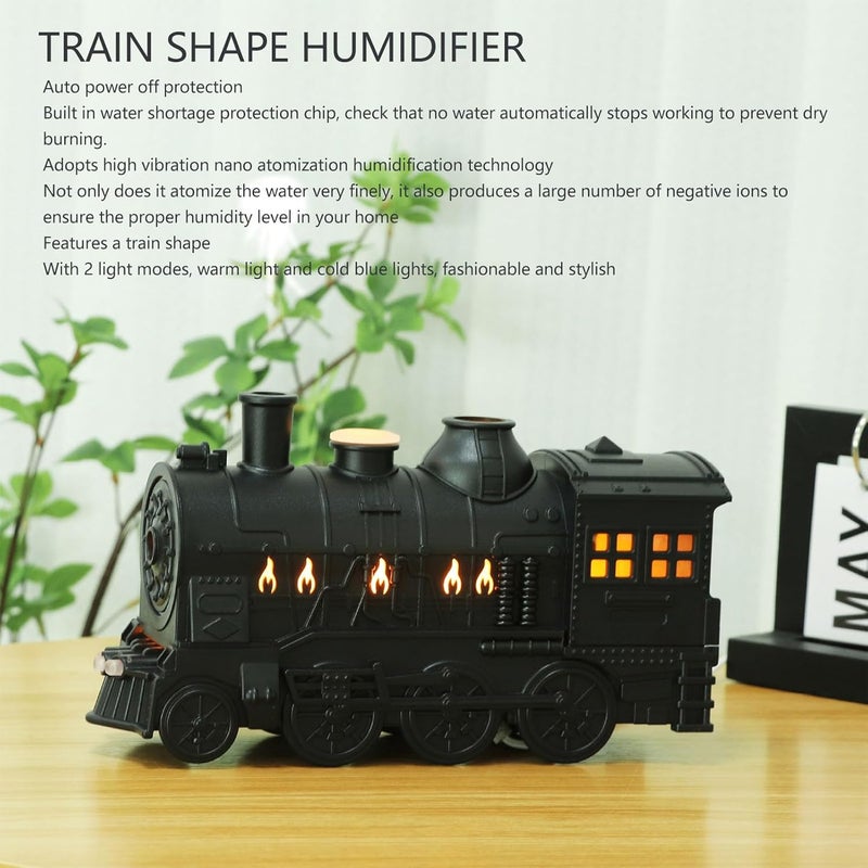 Dpofirs Train Diffusers for Essential Oils, 300Ml Locomotive Humidifier with Remote Control, Train Shape 2 Lighting Modes Aromatherapy Cool Train Oil Diffuser for Bedroom Office Desktop - Image 5