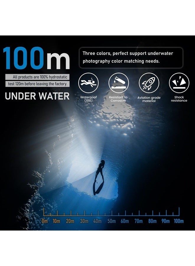 LetonPower Diving Flashlight,LetonPower L15 10000Lumens Dive Light,100m Underwater Video Light, Scuba Dive Lights, Underwater Flashlight with Type-C Charging for Professional Under Water Sports - Image 4