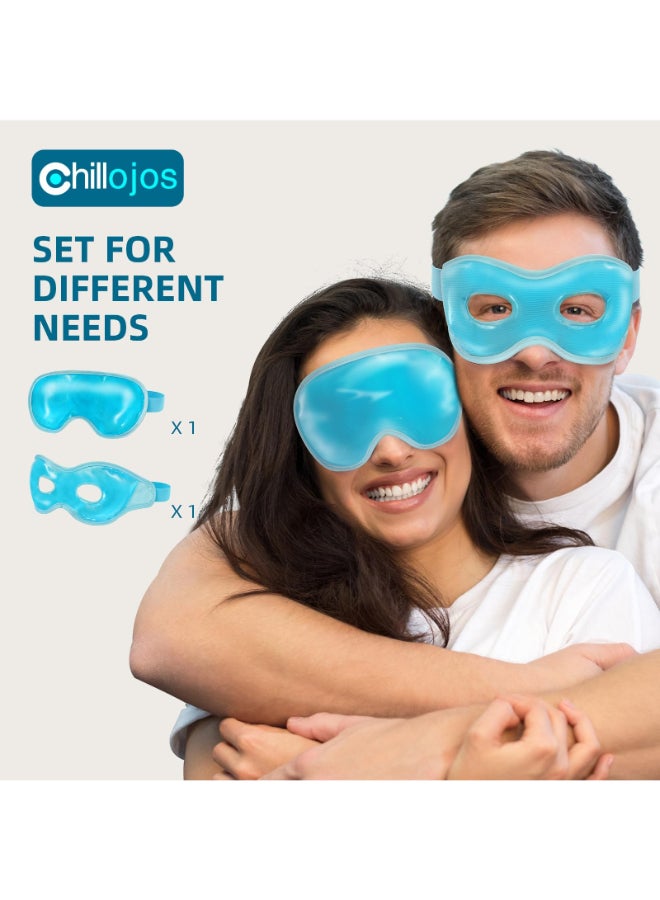 Chillojos 2 Pack Cooling Eye Mask for Puffy EyesReusable Gel Cold Compress Pack for Puffy Eyes Dark Circles After Eyes Surgery Migraine Relief Headaches - Image 4