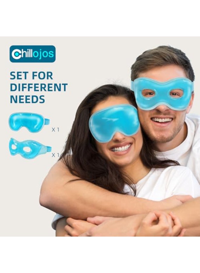 Chillojos 2 Pack Cooling Eye Mask for Puffy EyesReusable Gel Cold Compress Pack for Puffy Eyes Dark Circles After Eyes Surgery Migraine Relief Headaches - Image 3