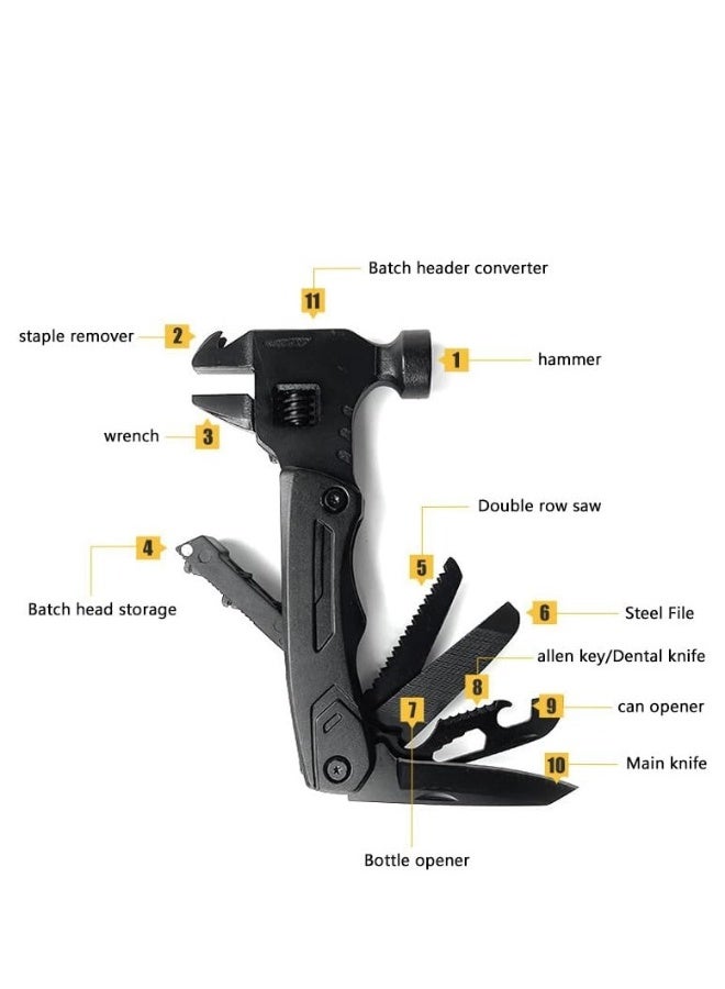 Multitool Hammer Screwdriver Multi-function Wrench Bottle Opener Cool Gadgets for Camping Survival Gear Outdoor Travel Home DIY Use Outdoor Emergency Tool Gifts for Men Husband Men Dad  - Image 5